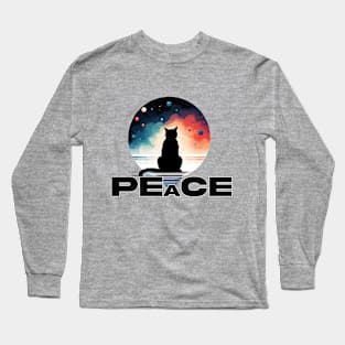 Timeless Peace: Cat Lover's Classic Design Long Sleeve T-Shirt